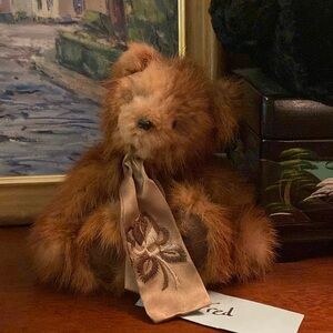 Plush Brown Teddy Bear with Embroidered Tie